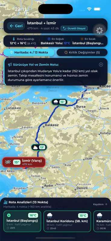 RouteRisk Canlı Harita ve Telemetri Ekranı